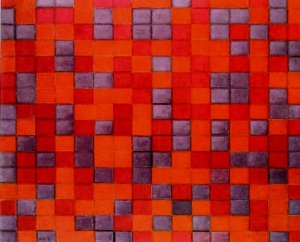 “Composition Chequerboard Dark Colours”, 1919, 